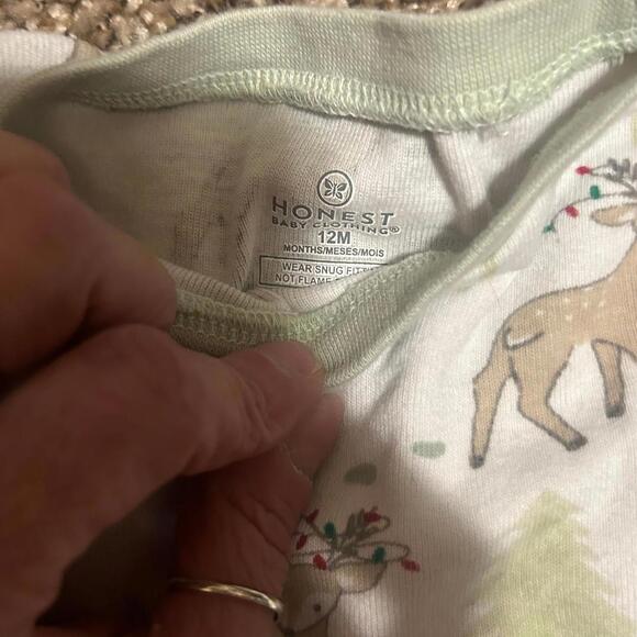 Honest Baby Clothing Unisex Christmas Two Piece Pajama Set 12 Months - Picture 2 of 3